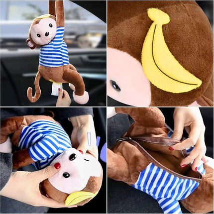 Car Cute Monkey Hanging Tissue Box Car Tissue Box Car Animal Tissue Draw Tissue