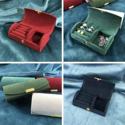 Compact Travel Jewelry Organizer Storage Box for Rings Earrings Necklace Case