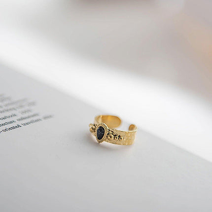 Natural Stone Ring Women Adjustable Boho Gemstone Fashion Jewelry Gift