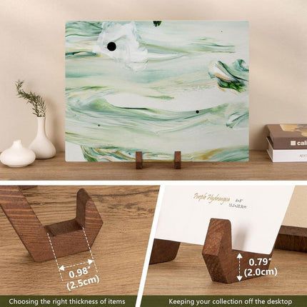 Wooden Recipe Stand Menu Display Holder Family Record Poster Stand Base Rack