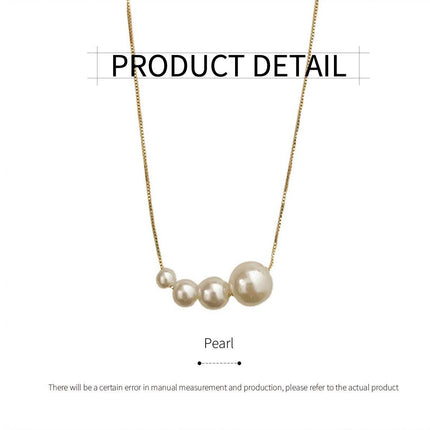 Simple Pearl Necklace with Four Small Elegant Pearls Classic Jewelry Gift