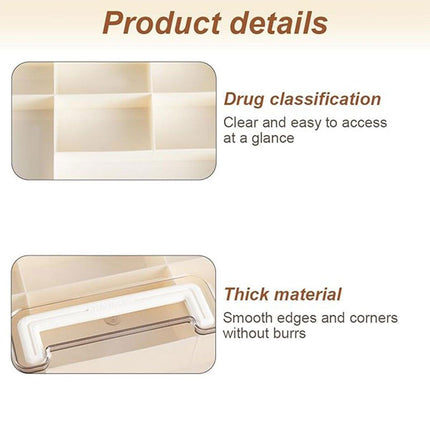 Large Capacity Two-Layer Medicine Box Household Transparent Medical Storage Box