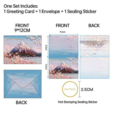 30pcs Oil Painting Postcard Set Illustration Small Cards for Birthday Gifts