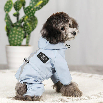 Outdoor Reflective Waterproof Dog Raincoat Breathable Four Legged Pet Jacket