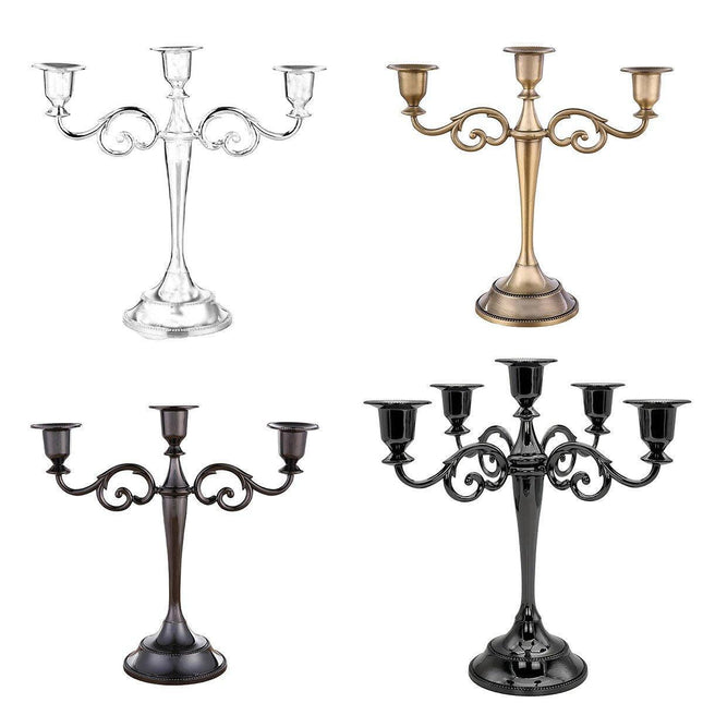 3/5 Arms Alloy Candle Holder Stand Candlesticks Candelabra Wedding Home Decor