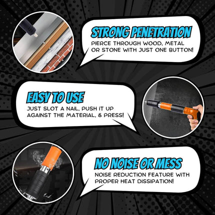Adjustable Mini Air Nail Gun Machine Wall Fastening Rivet Tool with 100PCS Nails