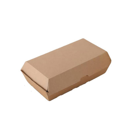 UP To 250PCS New Cardboard Hot Dog Box - Brown Corrugated Kraft - Plain - Aimall