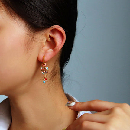 New Chinese Style Butterfly Earrings Fringe Colourful Simple Design Jewelry