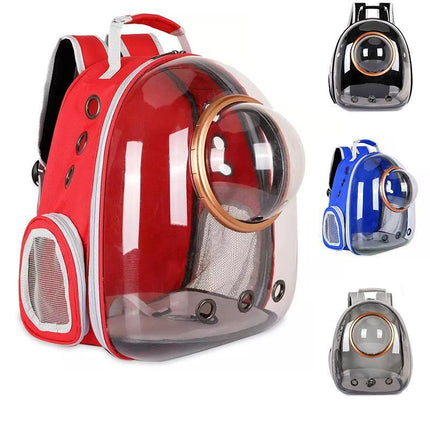 Space Capsule Pet Backpack Carrier in use
