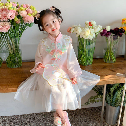 Girls Autumn Hanfu Dress Traditional Chinese Style Skirt Outfit for Daily Wear