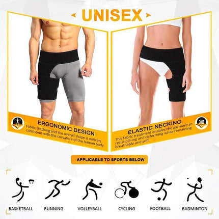 Groin Pain Relief Thigh Support Strain Brace Hip Compression Hamstring Strap - Aimall