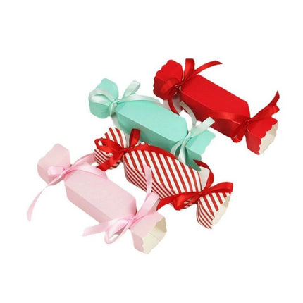 50PCS Candy Shape Christmas Gift Box Red Stripes Wedding Gift Storage Case Decor