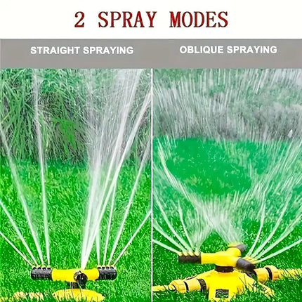 360 Degree Rotating Yellow Sprinkler Automatic Lawn Garden Watering System Villa
