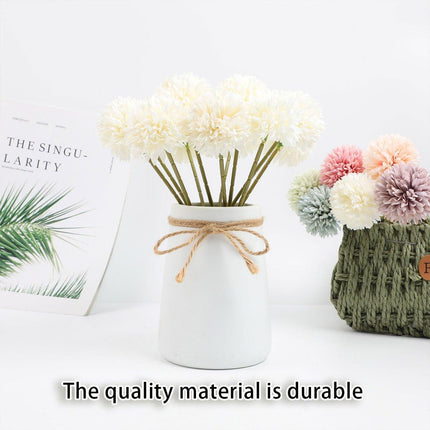 12pcs Artificial Dandelion Fake Flower Simulation Arrangement Desktop Decoration