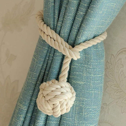 1pair Braided Cotton Curtain Tiebacks No Hole Curtain Holdbacks Hanging Balls
