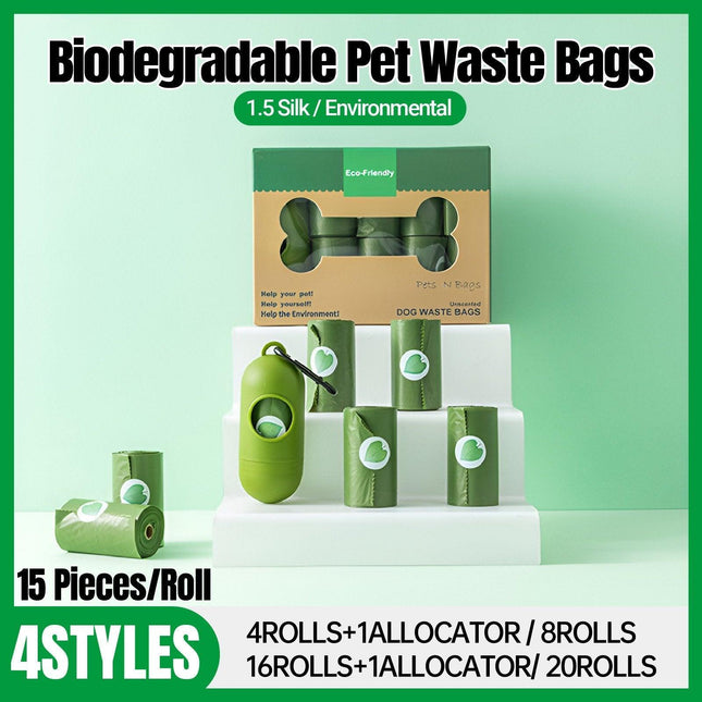 Eco-Friendly Degradable Pet Waste Bags Dog Poop Bag Thick Durable Dispenser