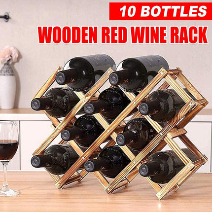 Wooden Wine Rack Storage Shelf Wine Display Stand Bottle Holder for Kitchen Bar