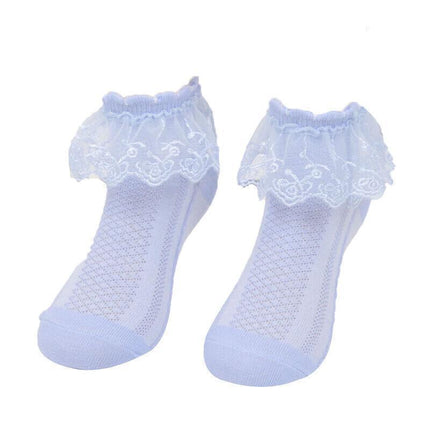 Girls Kids Lace Ruffle Ankle Short Socks Frilly Toddler Princess Socks 0-9 Yrad M Size - Aimall