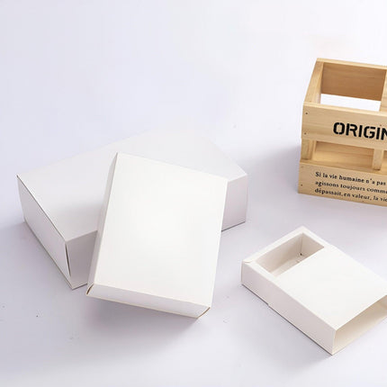 25X White Kraft Paper Drawer Jewelry Package Necklace Bracelet Gift Package box - Aimall