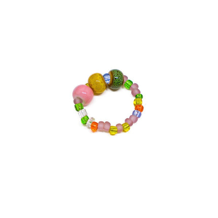 Colourful Ethnic Vintage Beaded Necklace Bracelet Ring Set Boho Jewelry Girl