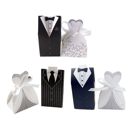 100PCS Double Breasted Suit Candy Boxes Wedding Favor Gift Packaging Paper Box