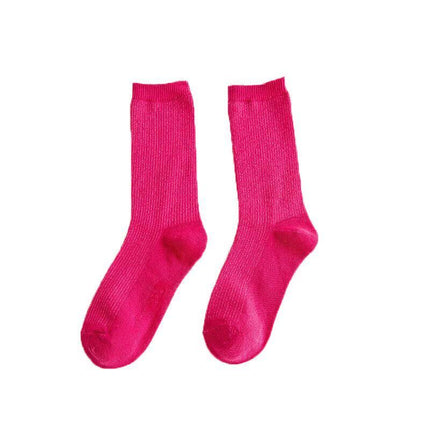 New Olid Pure Colour Formal Socks Cotton Fashion Casual Breathable Crew Socks - Aimall