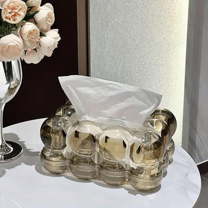 High-end Transparent Tissue Box Living Room Coffee Table Decorative Tissue Box