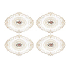 4 Pack Retro Lace Oval Placemats 31x42cm French Crochet Doilies 4 Colors Set