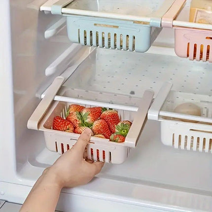 4pcs Fridge Storage Basket Organiser Egg Storage Rack Refrigerator Shelf Bins