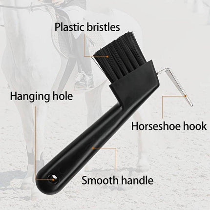 Horseshoe Cleaning Hook Brush Equestrian Horse Hoof Care Grooming Tools Supplies