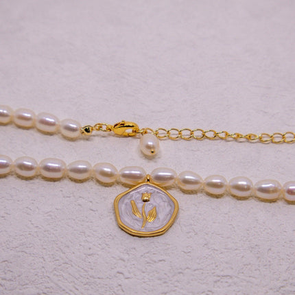 Vintage Bohemian Floral Round Pendant Necklace Women Fashion Chain Jewelry