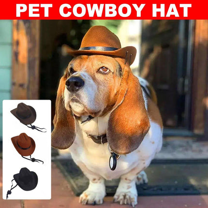 Adjustable Dog Hat Pet Puppy Cowboy Sun Cap Cosplay Party Show Hat Dog and Cat