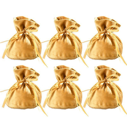 6PCS Velvet Cloth Drawstring Bags Gift Bag Jewelry Ring Pouch Earring Favor - Aimall