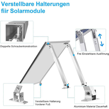Adjustable Solar Panel Mounting Brackets 15-30 Degrees Aluminum Roof PV Support
