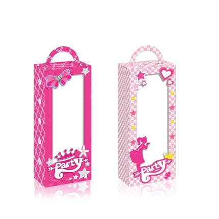 Barbie Red Pink Plaid Window Opening Gift Candy Box
