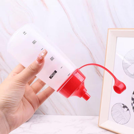5PCS 300ml Wide Mouth Sauce Squeeze Bottle Large Capacity Plastic Dispenser Set