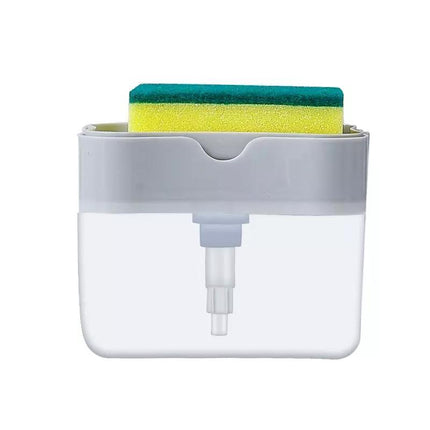 2 In 1 Soap Pump Dispenser Sponge Holder Dish Washing Liquid Container Kitchen - Aimall