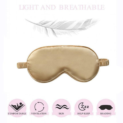 Pure Soft Silk EyeShade Blindfold Sleep Eye Mask Cover Light Shade Travel Relax - Aimall