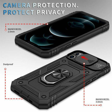 Black Shockproof Ring Case For iPhone 13 Pro Max 12 Pro Max Mini 11 Pro Max - Aimall