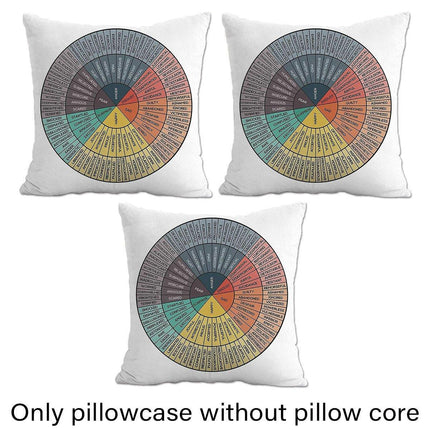 3PCS Emotion Wheel Decorative Pillowcase Sofa Cushion Cover for Bedroom Decor