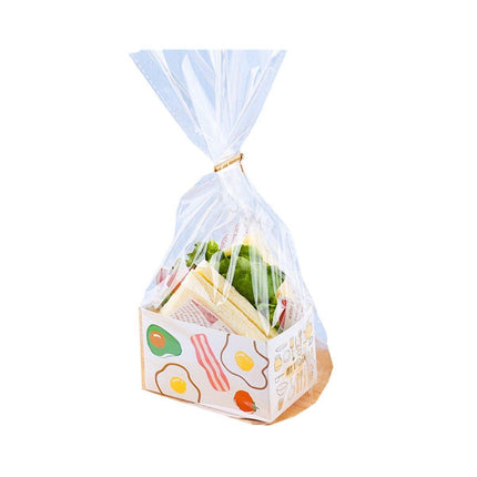 100pcs Sandwich Toast Hamburger Packaging Boxes Bags