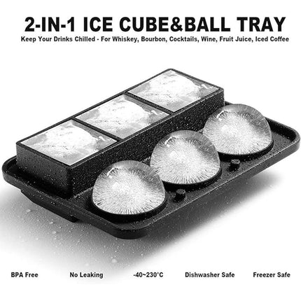 Silicone Ice Cube Mold for Whiskey Creative Ice Cream Sphere Maker with Funnel