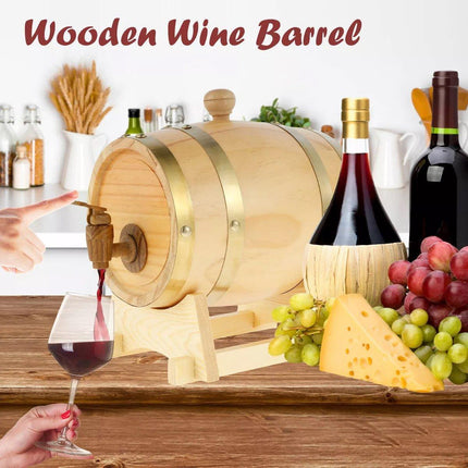 5L Wooden Wine Barrel Whiskey Rum Beer Spirits Storage Brewing Cask Vintage