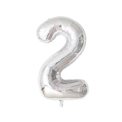 Foil Number Balloon 40" Rose Gold Silver Rainbow Birthday Party Wedding Silver - Aimall