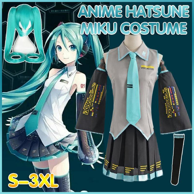Anime Hatsune Miku Vocaloid Hatsune Cosplay Costume Uniform Dress Party Outfits AU