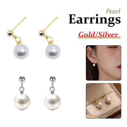 Simple Fashion Pearl Earrings Elegant High Grade Jewelry for Women Ladies