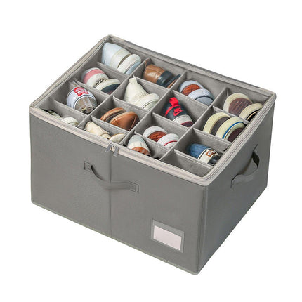 Foldable Shoe Box Household Organizer with Compartments for Storage and Shoes