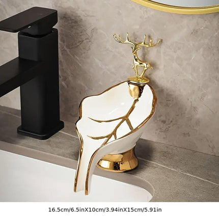 Soap Dish Holder Non-Stagnant Drainage Soap Box for Bathroom Kitchen Sink Home