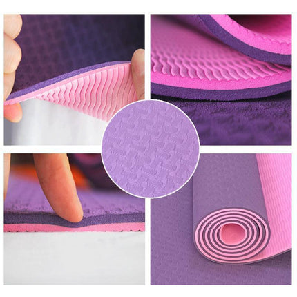 TPE Yoga Mat Eco Friendly Exercise Fitness Gym Pilates Non Slip Dual Layer Aimall