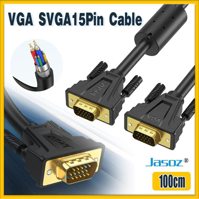 1M VGA 15pin Monitor Projector Cable VGA 3+6 HD Video Cable for LCD Laptop - Aimall